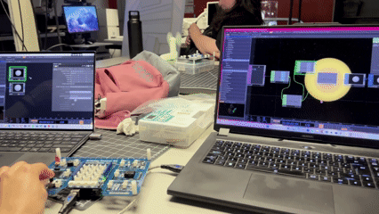 Final result of using TouchDesigner and the Arduino to manipulate the size of the sphere.